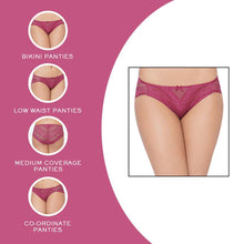 Load image into Gallery viewer, Wacoal Lucy Low Waist Medium Coverage Bridal Wear Lace Bikini Panty - Wine LCP258