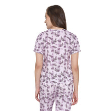 Load image into Gallery viewer, Wacoal Women’s Snooze Club Short sleeve Full Length Comfort Fit Pure Cotton Pajama Set- Lavender LI09A01