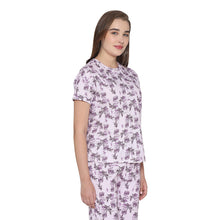 Load image into Gallery viewer, Wacoal Women’s Snooze Club Short sleeve Full Length Comfort Fit Pure Cotton Pajama Set- Lavender LI09A01