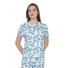 Load image into Gallery viewer, Wacoal Women’s Snooze Club Short sleeve Full Length Comfort Fit Pure Cotton Pajama Set-Blue LI09A01