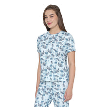 Load image into Gallery viewer, Wacoal Women’s Snooze Club Short sleeve Full Length Comfort Fit Pure Cotton Pajama Set-Blue LI09A01
