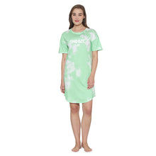 Load image into Gallery viewer, Wacoal Women’s Snooze Club Short sleeve Calf Length Comfort Fit Pure Cotton Night Dress-Sea Green LI09A02
