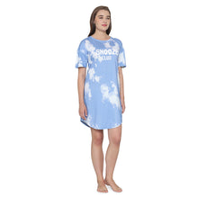 Load image into Gallery viewer, Wacoal Women’s Snooze Club Short sleeve Calf Length Comfort Fit Pure Cotton Night Dress-Blue LI09A02
