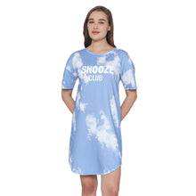 Load image into Gallery viewer, Wacoal Women’s Snooze Club Short sleeve Calf Length Comfort Fit Pure Cotton Night Dress-Blue LI09A02