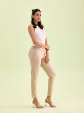 Load image into Gallery viewer, Go Colors Beige Cotton Polyester Super Stretch Jeggings