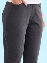 Load image into Gallery viewer, Go Colors Black Cotton Poly Stretch Stripes Printed Jeggings