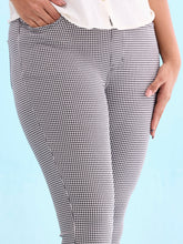 Load image into Gallery viewer, Go Colors Black Cotton Poly Stretch Stripes Printed Jeggings