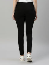 Load image into Gallery viewer, Go Colors Black Cotton Polyester Super Stretch Jeggings