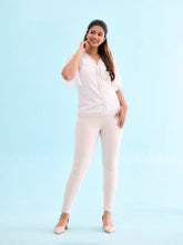Load image into Gallery viewer, Go Colors Cream Cotton Polyester Super Stretch Jeggings