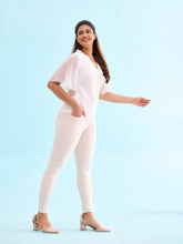 Load image into Gallery viewer, Go Colors Cream Cotton Polyester Super Stretch Jeggings