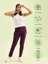 Load image into Gallery viewer, Go Colors Dark Wine Cotton Polyester Super Stretch Jeggings
