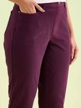 Load image into Gallery viewer, Go Colors Dark Wine Cotton Polyester Super Stretch Jeggings