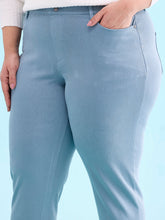Load image into Gallery viewer, Go Colors Dusty Blue Cotton Polyester Super Stretch Jeggings