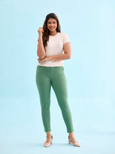 Load image into Gallery viewer, Go Colors Emerald Green Cotton Polyester Super Stretch Jeggings