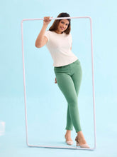 Load image into Gallery viewer, Go Colors Emerald Green Cotton Polyester Super Stretch Jeggings