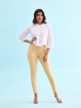 Load image into Gallery viewer, Go Colors Golden Yellow Cotton Polyester Super Stretch Jeggings