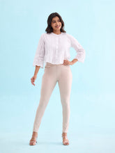 Load image into Gallery viewer, Go Colors Light Beige Cotton Polyester Super Stretch Jeggings