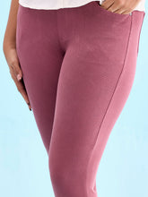 Load image into Gallery viewer, Go Colors Light Wine Cotton Polyester Super Stretch Jeggings