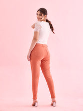 Load image into Gallery viewer, Go Colors Orange Cotton Polyester Super Stretch Jeggings