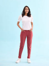 Load image into Gallery viewer, Go Colors Young Red Cotton Polyester Super Stretch Jeggings