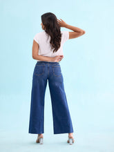 Load image into Gallery viewer, Go Colors Blue Denim Wide Jeans