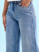 Load image into Gallery viewer, Go Colors Light Blue Denim Wide Jeans