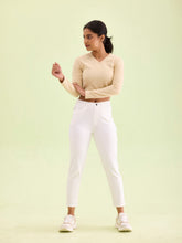Load image into Gallery viewer, Go Colors White Cotton Poly Stretch Cropped Colored Jeggings