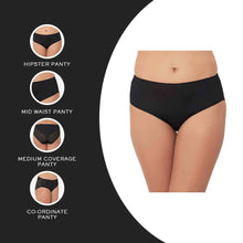 Load image into Gallery viewer, Wacoal Forma Mid Waist Medium Coverage Everyday Wear Hipster Panty - Black LP40120IN