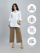 Load image into Gallery viewer, Go Colors Light Brown 100% Cotton Hakoba Wide Pant