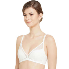 Load image into Gallery viewer, Wacoal Looping Padded Non-wired 3/4th Cup Everyday Wear Medium coverage Lace Bra - Ivory LSF100