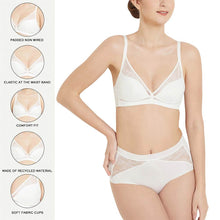 Load image into Gallery viewer, Wacoal Looping Padded Non-wired 3/4th Cup Everyday Wear Medium coverage Lace Bra - Ivory LSF100