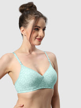Load image into Gallery viewer, Sonari Lightly Padded Wirefree Printed Cotton Medium Coverage Bra with Detachable Straps – MELODY