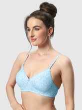 Load image into Gallery viewer, Sonari Lightly Padded Wirefree Printed Cotton Medium Coverage Bra with Detachable Straps – MELODY