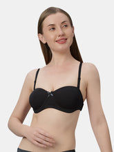 Load image into Gallery viewer, Sonari Heavily Padded Wired Cotton-Spandex Medium Coverage Multiway Fashion Bra with Detachable Transparent Straps – MAGICA