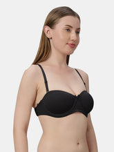 Load image into Gallery viewer, Sonari Heavily Padded Wired Cotton-Spandex Medium Coverage Multiway Fashion Bra with Detachable Transparent Straps – MAGICA