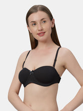 Load image into Gallery viewer, Sonari Heavily Padded Wired Cotton-Spandex Medium Coverage Multiway Fashion Bra with Detachable Transparent Straps – MAGICA