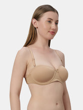 Load image into Gallery viewer, Sonari Heavily Padded Wired Cotton-Spandex Medium Coverage Multiway Fashion Bra with Detachable Transparent Straps – MAGICA