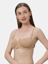 Load image into Gallery viewer, Sonari Heavily Padded Wired Cotton-Spandex Medium Coverage Multiway Fashion Bra with Detachable Transparent Straps – MAGICA