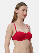 Load image into Gallery viewer, Sonari Heavily Padded Wired Cotton-Spandex Medium Coverage Multiway Fashion Bra with Detachable Transparent Straps – MAGICA