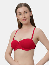Load image into Gallery viewer, Sonari Heavily Padded Wired Cotton-Spandex Medium Coverage Multiway Fashion Bra with Detachable Transparent Straps – MAGICA