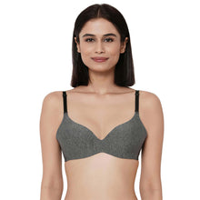 Load image into Gallery viewer, Wacoal Synchro Padded Non-Wired 3/4th Cup Everyday Wear T-Shirt Bra - Dark Grey MB4016