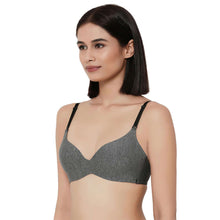 Load image into Gallery viewer, Wacoal Synchro Padded Non-Wired 3/4th Cup Everyday Wear T-Shirt Bra - Dark Grey MB4016