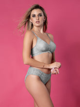 Load image into Gallery viewer, Sonari Elegant Lace Lightly Padded Non-Wired Bra with Medium Coverage and Detachable Straps with Lace Low Rise Panty – MOMO