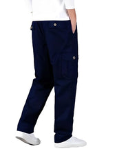 Load image into Gallery viewer, Romano nx Cotton Casual Cargo Track Pant for Men- Lower with Multi-Pockets & Side Zipper Pockets Navy Blue