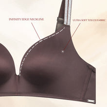 Load image into Gallery viewer, Wacoal Women’s Stellar Padded Non-wired 3/4th Cup Shimmer Straps Party Wear T-shirt Bra-Brown BI05I01