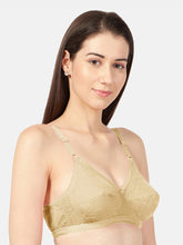 Load image into Gallery viewer, Sonari Non-Padded Wirefree Cotton High Coverage Embroidered Bra with Adjustable Straps – ALPHA
