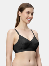 Load image into Gallery viewer, Sonari Pure Cotton Lightweight Moulded Medium Coverage Non Padded Embroidered Bra with U-Back and Hook Closure – CIELO