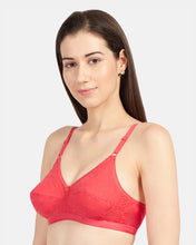 Load image into Gallery viewer, Sonari Non-Padded Wirefree Cotton High Coverage Embroidered Bra with Adjustable Straps – ALPHA