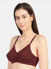 Load image into Gallery viewer, Sonari Non-Padded Wirefree Cotton High Coverage Embroidered Bra with Adjustable Straps – ALPHA