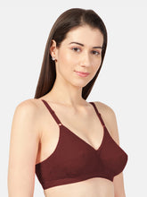 Load image into Gallery viewer, Sonari Non-Padded Wirefree Cotton High Coverage Embroidered Bra with Adjustable Straps – ALPHA